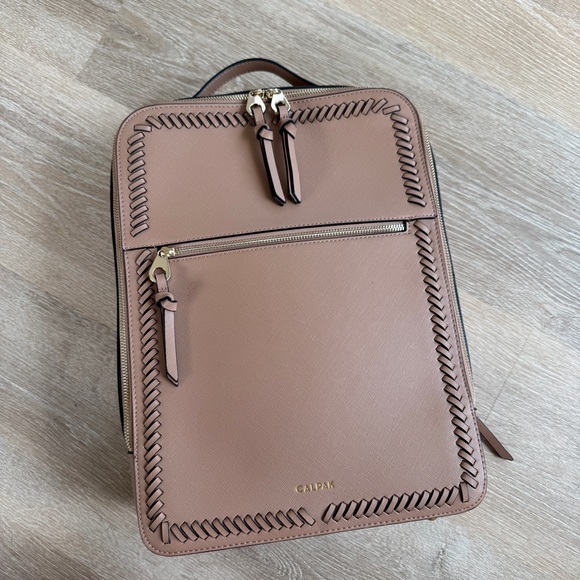 Calpak kaya 15 inch laptop backpack bag luggage travel braided detail caramel - Picture 5 of 12